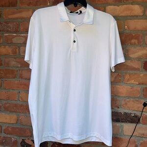 Men's Theory White Short Sleeve Polo ~ Large